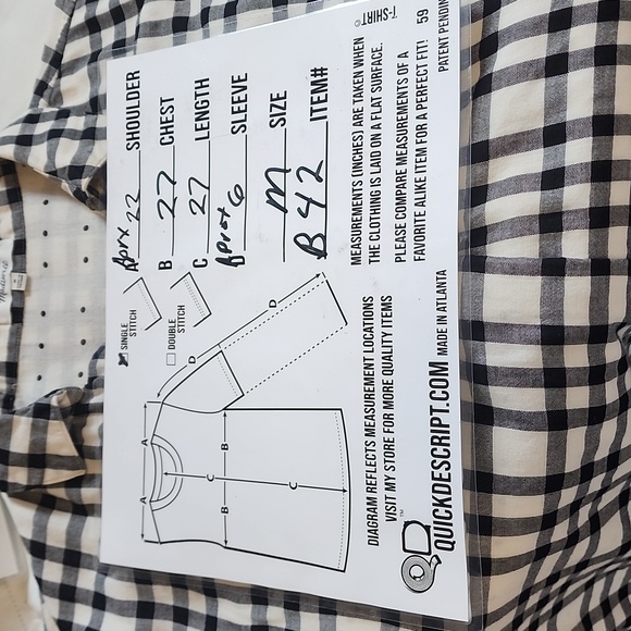 Madewell size M black and white short sleeve top. B42 - Picture 10 of 10